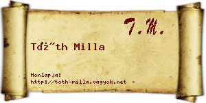 Tóth Milla névjegykártya