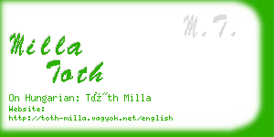 milla toth business card